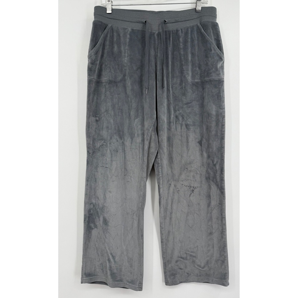 VTG Women's Sz M 8-10 HipHop Velour Jogger Pants Preppy Athletic Workout Y2K Gym